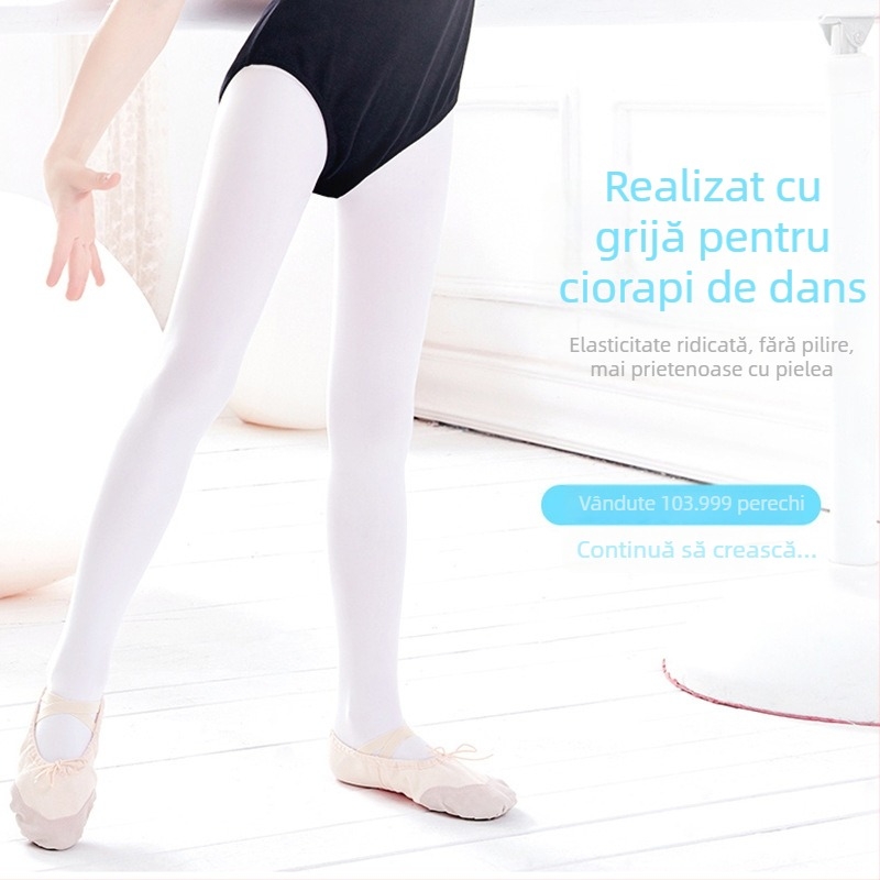 Colanți de dans pentru copii, 90D, respirabili, tub lung, pentru vârste 3–8 ani, primăvară și toamnă