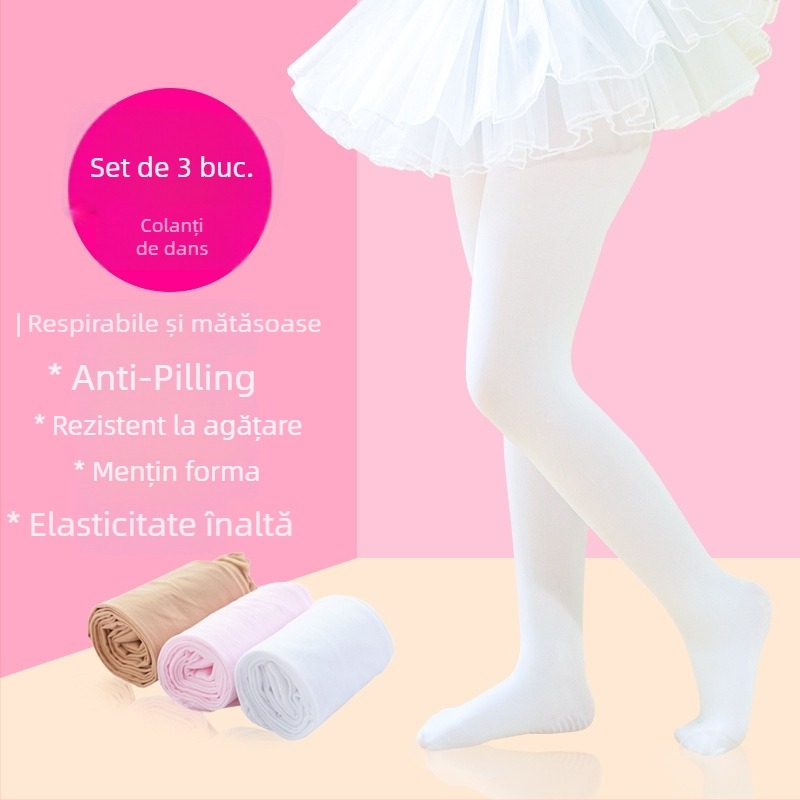 Colanți balet copii din catifea, anti-pilling, 80% conținut bumbac, grosime medie, culoare solidă, pentru toate anotimpurile