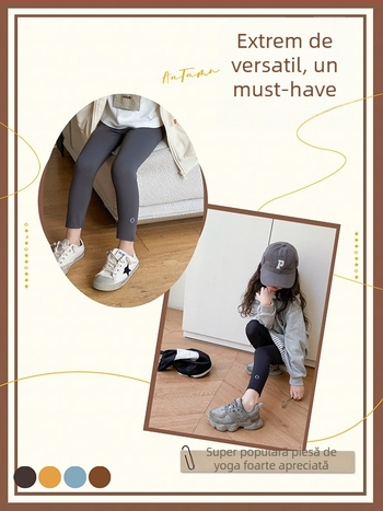 Pantaloni de yoga pentru fete, stil coreean, talie înaltă, 80% nailon, lansare toamnă 2025