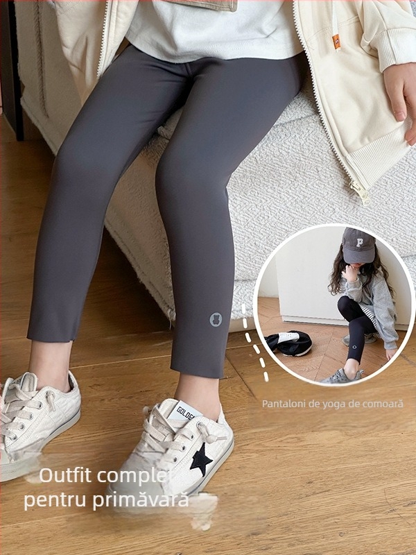 Pantaloni de yoga pentru fete, stil coreean, talie înaltă, 80% nailon, lansare toamnă 2025