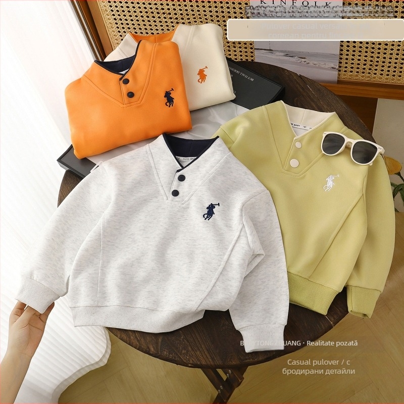 Hanorac pentru copii fără glugă, casual, imprimeu desen animat, mâneci lungi, pulover, primăvară/toamnă 2025