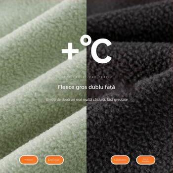 Set pentru copii din două piese, fleece tricotat – anti-static, mâneci lungi, fără glugă, imprimeu cu desene animate, unisex