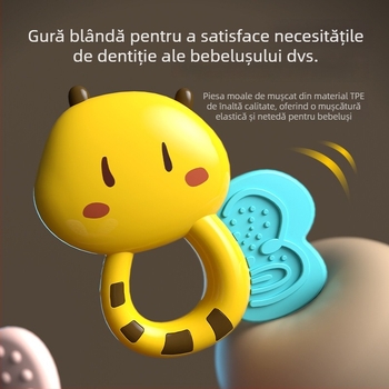 Set de jucării pentru bebeluși: zornăitor, jucărie de dentiție și cutie de depozitare; Brand GOODWAY/Ganyu; Vârstă: 0–3 ani; Material plastic; Certificare 3C 2021012202403026; Categoria 3C: jucării din plastic până la 14 ani