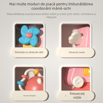 Jucărie educațională multifuncțională pentru bebeluși, cu ventuză, carusel rotativ, mașinuță glisantă, din plastic, pentru 0–3 ani