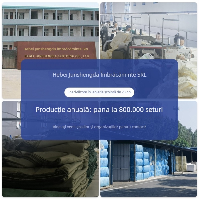 Set de lenjerie de pat din bumbac 100%, trei piese, în dungi; densitatea țesăturii 133x72; fire 30s; imprimare prin reacție și vopsire; țesătură simplă; personalizare disponibilă; Junshengda