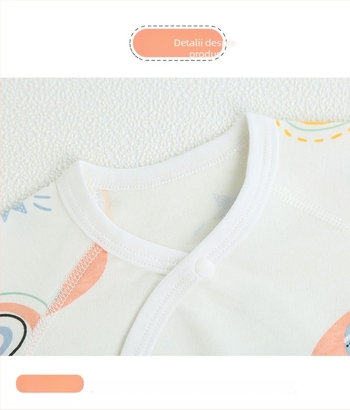 Pijama pentru nou-născuți din bumbac, cu Velcro, design cu spate parțial, pentru toate anotimpurile