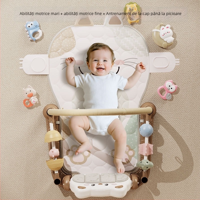 Gimnastică pentru bebeluși cu părți de agățat detașabile, muzică cu lumină și proiecție — jucărie din plastic pentru 0–3 ani