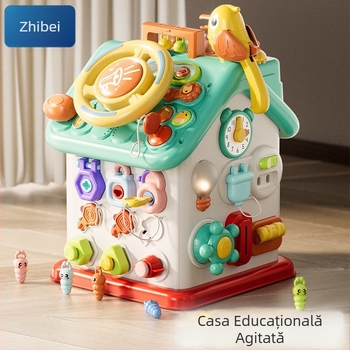 Casă Montessori cu șase fețe — Jucărie educațională multifuncțională pentru sugari, din plastic, 0–2 ani, Origine Guangdong, Jucărie electrică 3C sub 14 ani, Cod XJBB