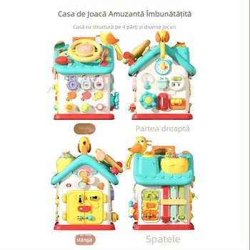 Casă Montessori cu șase fețe — Jucărie educațională multifuncțională pentru sugari, din plastic, 0–2 ani, Origine Guangdong, Jucărie electrică 3C sub 14 ani, Cod XJBB