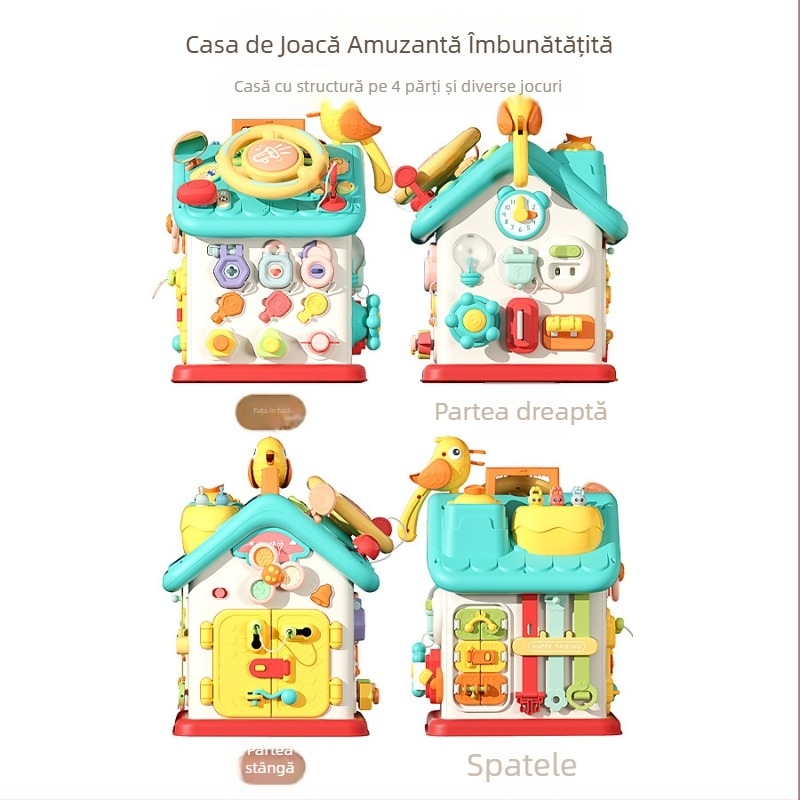Casă Montessori cu șase fețe — Jucărie educațională multifuncțională pentru sugari, din plastic, 0–2 ani, Origine Guangdong, Jucărie electrică 3C sub 14 ani, Cod XJBB
