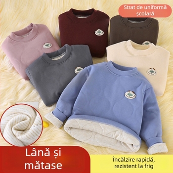 Tricou de iarnă pentru copii, mâneci lungi, 92% poliester, fără etichetă la gât, siguranță Clasa A, iarnă 2025