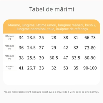 Set de lenjerie pentru copii din bumbac, două piese, guler rotund, 100% bumbac, pentru copii 1–3 ani (80–100 cm), primăvară–toamnă