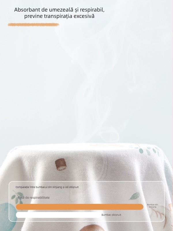 Top pentru nou-născuți din bumbac, design cu spate parțial deschis, guler rotund, 100% bumbac, primăvară-toamnă, 0–12 luni