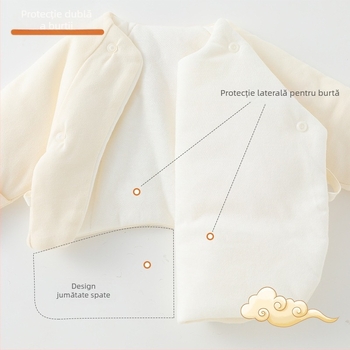 Îmbrăcăminte pentru nou-născuți, stil chinezesc, 100% bumbac, guler rotund, fără glugă, material moale