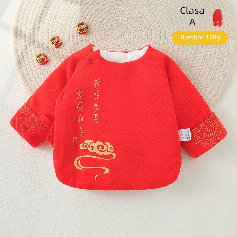 Îmbrăcăminte pentru nou-născuți, stil chinezesc, 100% bumbac, guler rotund, fără glugă, material moale