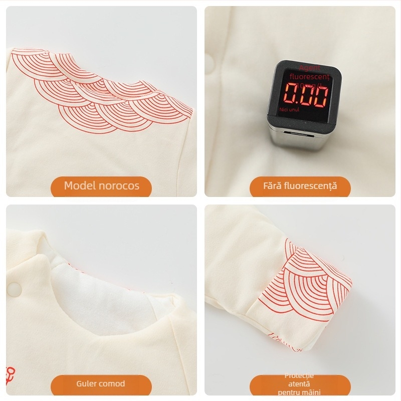 Îmbrăcăminte pentru nou-născuți, stil chinezesc, 100% bumbac, guler rotund, fără glugă, material moale