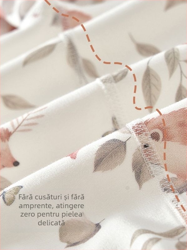 Top de dormit din bumbac pentru nou-născuți, guler rotund, fără glugă, pentru toate anotimpurile, țesătură moale