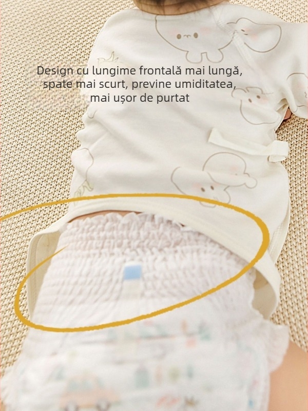 Tricou pentru nou-născuți din bumbac - 100% bumbac, țesătură șlefuită, patru sezoane, fără glugă, potrivit pentru nou-născuți