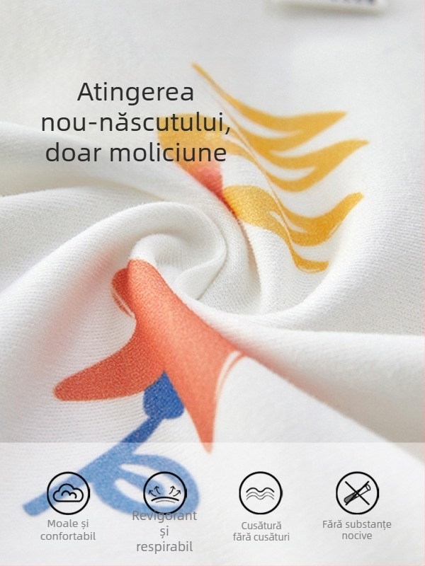 Top din bumbac pentru nou-născuți, guler rotund | 100% bumbac, unisex, pentru 0-12 luni, toate sezoanele