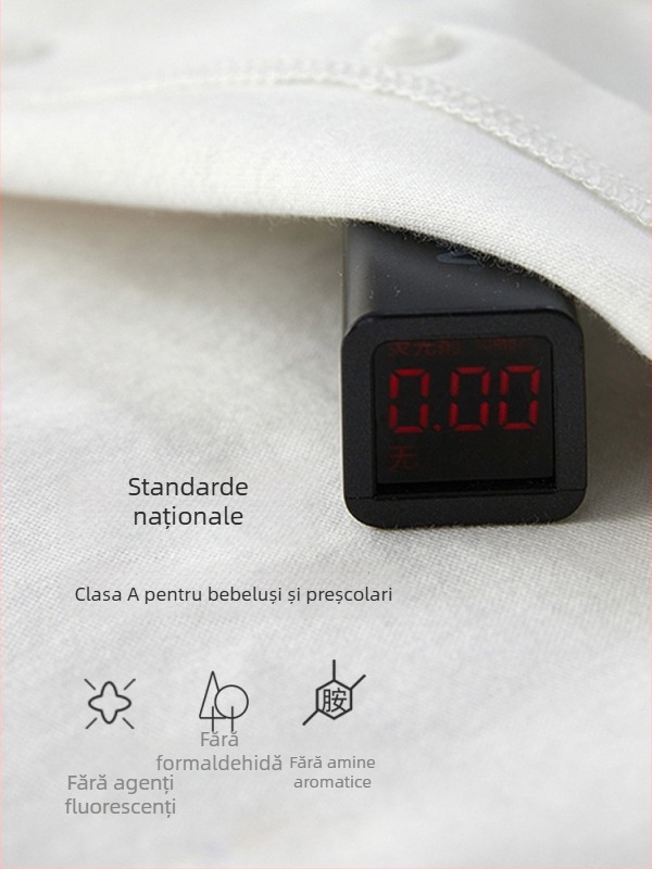 Top din bumbac pentru nou-născuți, guler rotund | 100% bumbac, unisex, pentru 0-12 luni, toate sezoanele