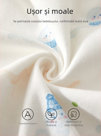 Top din bumbac pentru nou-născuți – guler rotund, fără glugă, 100% bumbac, Clasa A, tratament moale, primăvară-toamnă