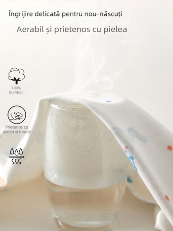 Top din bumbac pentru nou-născuți – guler rotund, fără glugă, 100% bumbac, Clasa A, tratament moale, primăvară-toamnă