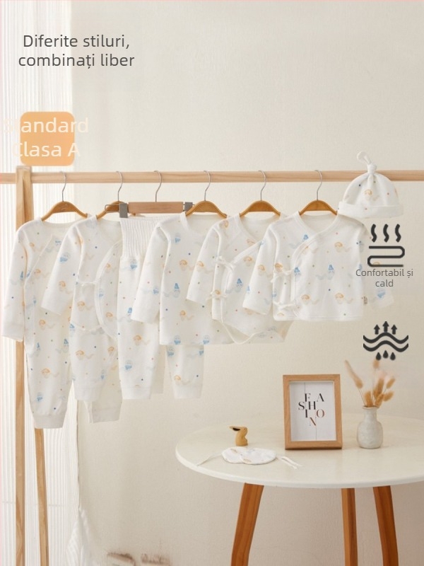 Top din bumbac pentru nou-născuți – guler rotund, fără glugă, 100% bumbac, Clasa A, tratament moale, primăvară-toamnă