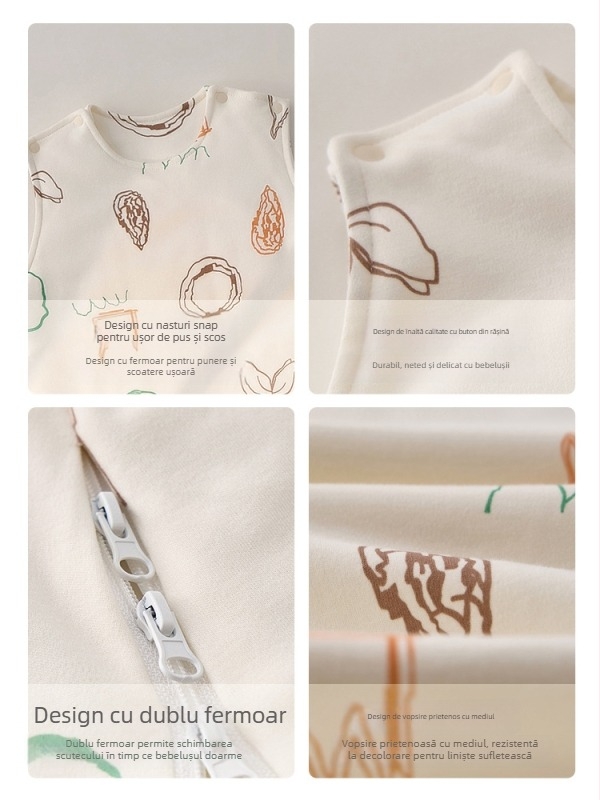 Sac de dormit pentru bebeluși, stil vestă, iarnă, exterior din bumbac 95%+, umplutură poliester