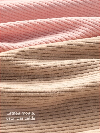 Smoc impermeabil pentru copii din corduroy cu bib, model desen animat, 100% poliester, vârsta 0–1 ani, toamna 2025