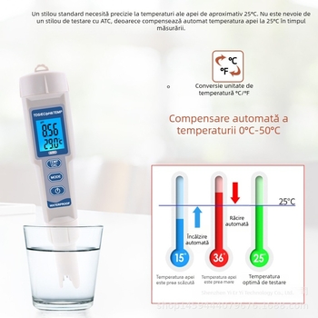 PH-3508 Analizator portabil de calitate a apei: pH și duritate totală; interval de măsurare 0–14 pH; precizie 0,01 pH