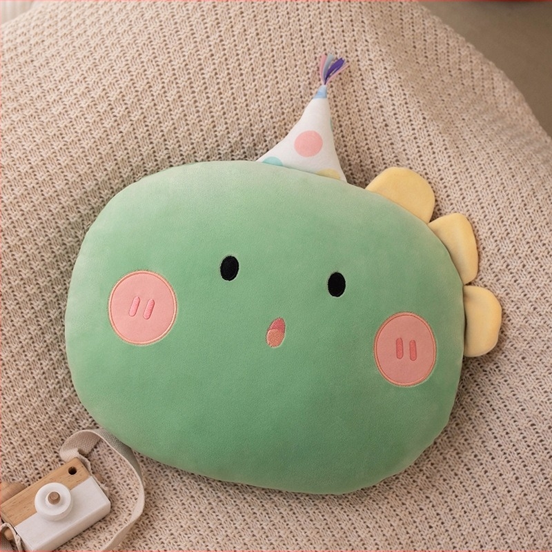 Mai You Rabbit pernă din pluș cu miez – pluș scurt, broderie, stil desen animat, pernă‑păpușă personalizabilă, umplutură PP Cotton