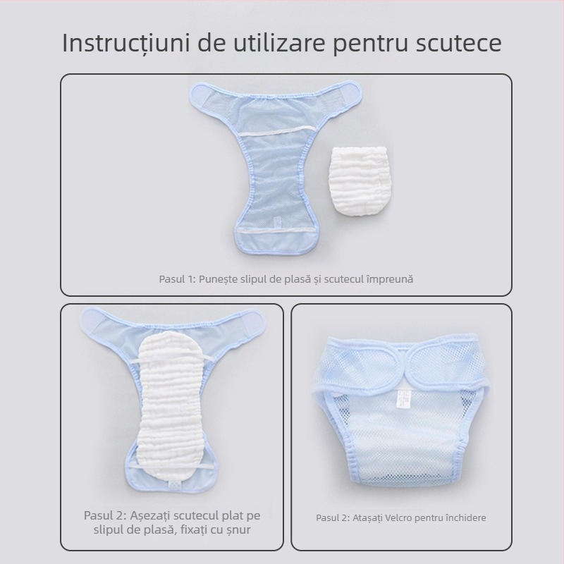 Pantaloni de incontinență pentru copii, Clasa A, impermeabili, protecție împotriva scurgerilor laterale, lavabili din tifon, pentru copii 1–3 ani