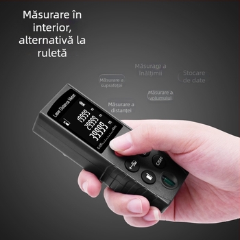 Inorm Măsurător cu laser portabil pentru distanțe, interval 0,05–100 m, rezoluție 1 mm, precizie ±2 mm, protecție IP54