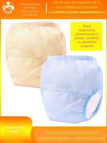 Pantaloni de antrenament pentru bebeluși – pantaloni de urinare din plasă respirabilă, lavabili, 9–14 kg, pentru 0–6 luni, 6–12 luni, 1–3 ani, Clasa A