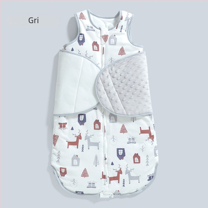 Sac de dormit pentru bebeluși cu mâneci, all-season, pentru 0–1 an, umplutură din bumbac, țesătură din bumbac răsăluit, mâneci detașabile, fermoar din nailon.