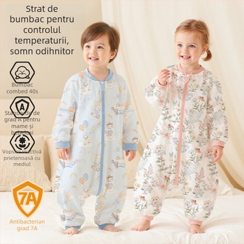 Sac de dormit pentru sugari – Model Cartoon; Material din bumbac 95%+; căptușeală din bumbac; Umplutură din bumbac; Potrivit pentru toate anotimpurile