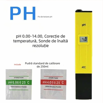 Pen de testare pH Ph-01, interval 0.00-14.00 pH, precizie ±0.1 pH, rezoluție 0.1 pH, alimentare LR44×3 (1.5V)