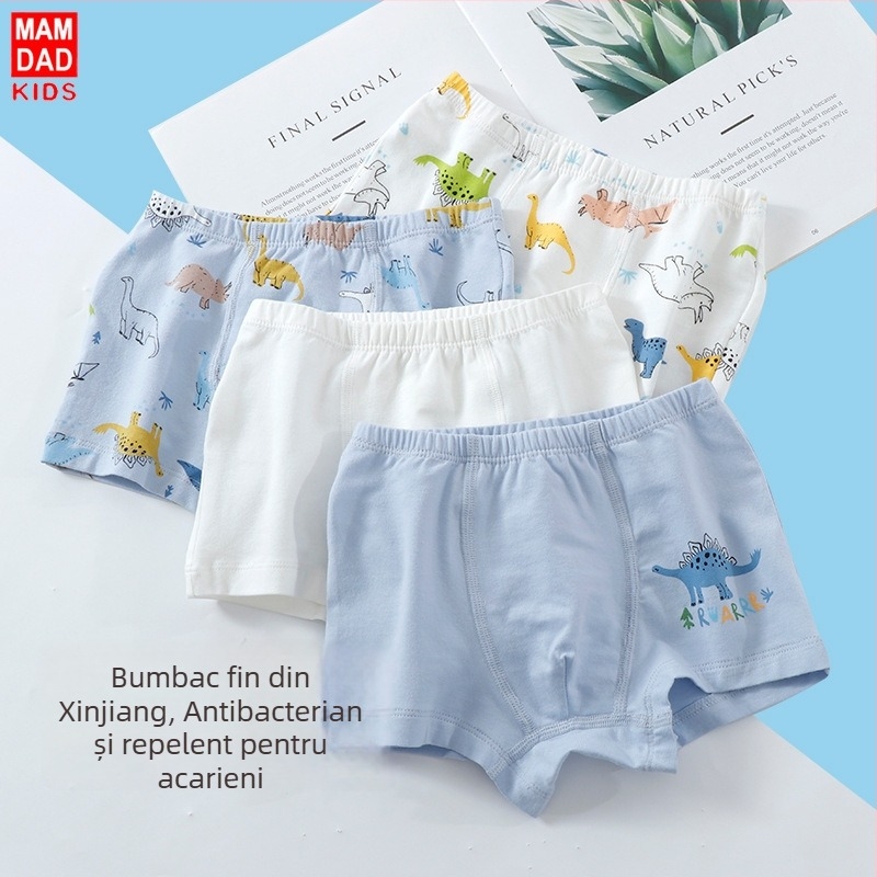 KIDS MAM&DAD Chiloți pentru băieți din bumbac, fără cusuri, antibacterian, pentru 8+ ani, Clasa A