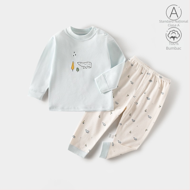 Set de bază din bumbac pentru bebeluși (sus și jos), 100% bumbac, antibacterian, unisex, pentru nou-născuți