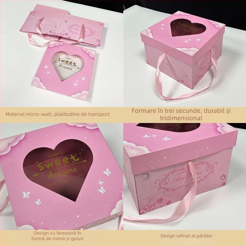 Cutie cadou pentru bebeluș la lună plină, cu personalizare – hârtie specială, pictură și imprimare UV, logo inclus