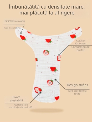 Mu Mu Bear pantaloni de scutec din tifon de bumbac, imprimare cu desene animate, lavabili, pentru sugari 9–18 kg