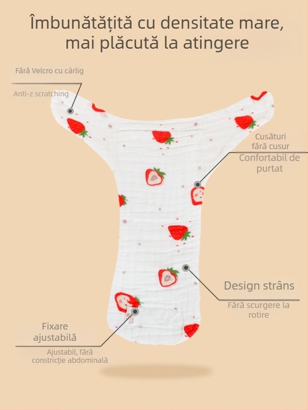 Mu Mu Bear pantaloni de scutec din tifon de bumbac, imprimare cu desene animate, lavabili, pentru sugari 9–18 kg