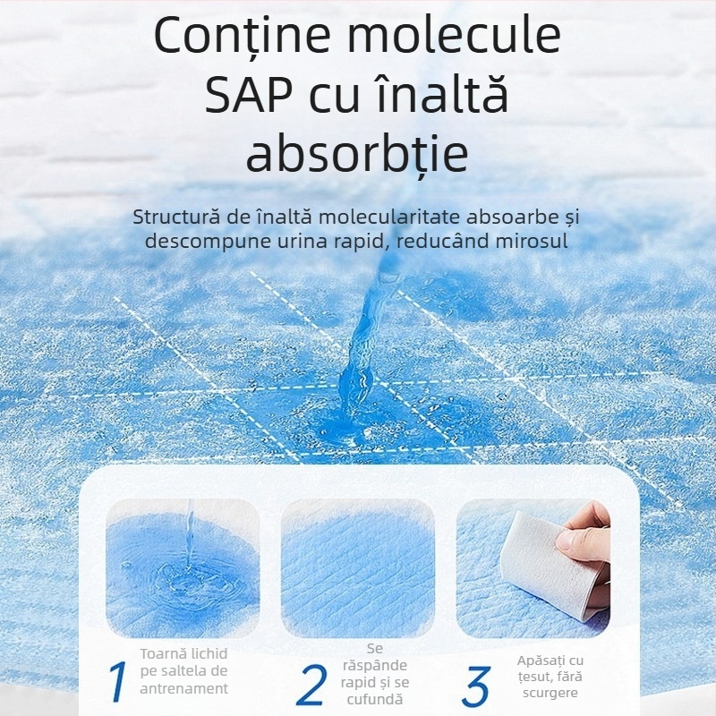 Klingbell Padă pentru urină a animalelor de companie, pernă de unică folosință absorbantă, pachet 100 buc, Materiale: țesătură nețesută; polymer absorbant; film PE