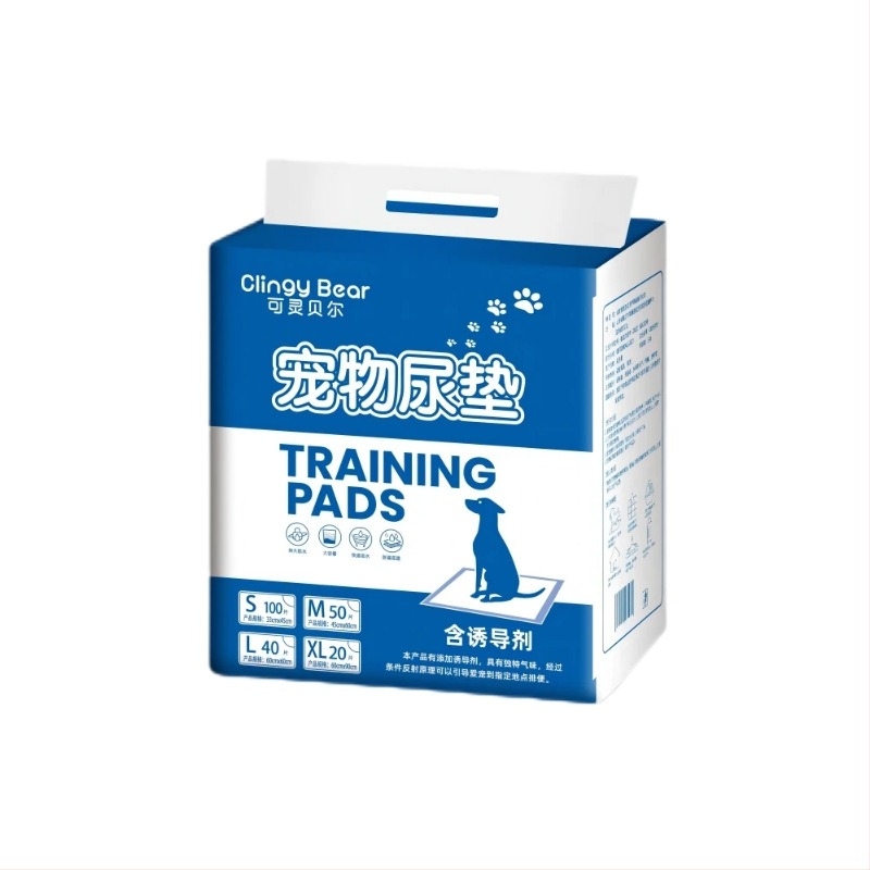 Klingbell Padă pentru urină a animalelor de companie, pernă de unică folosință absorbantă, pachet 100 buc, Materiale: țesătură nețesută; polymer absorbant; film PE