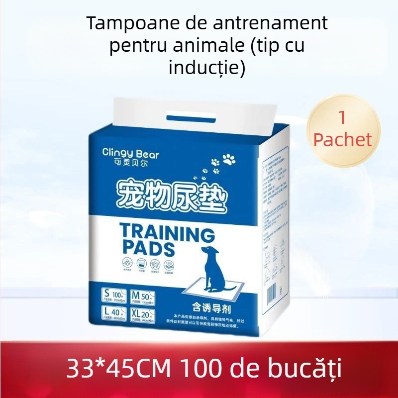 Klingbell Padă pentru urină a animalelor de companie, pernă de unică folosință absorbantă, pachet 100 buc, Materiale: țesătură nețesută; polymer absorbant; film PE