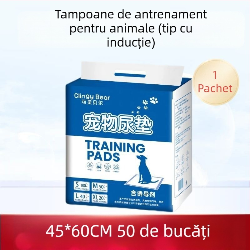 Klingbell Padă pentru urină a animalelor de companie, pernă de unică folosință absorbantă, pachet 100 buc, Materiale: țesătură nețesută; polymer absorbant; film PE