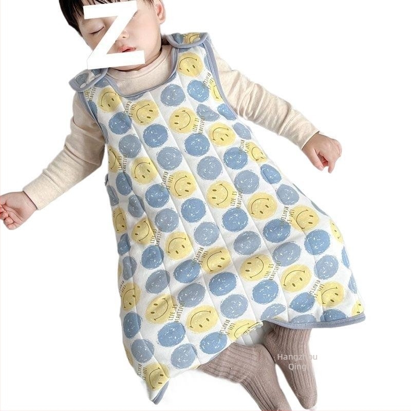 Body bebe fără mâneci, sac de dormit de iarnă cu țesătură quilt din bumbac, umplutură cașmir, căptușeală din bumbac, stil desen animat