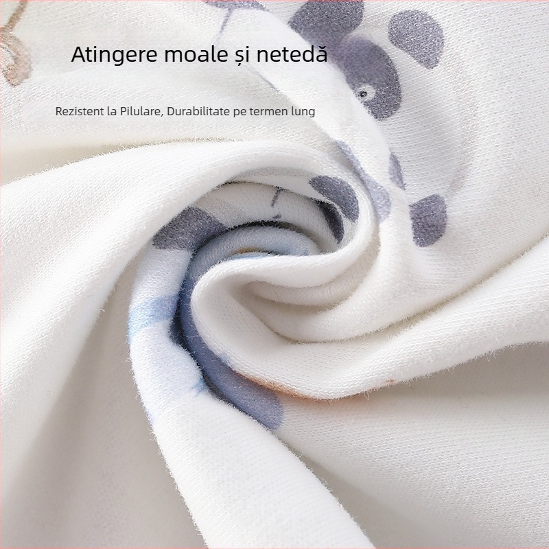 Sac de dormit pentru bebeluți cu picioare separate, din bumbac 100% – țesătură și umplutură, pentru 1–3 ani, primăvară-toamnă, model desen animat