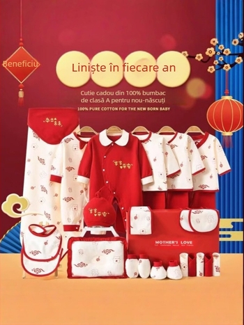 Set cadou pentru bebeluși din bumbac 100%, haine unisex cu mâneci lungi, material moale, set din mai multe piese pentru nou-născuți