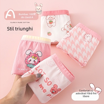 Chiloți din bumbac pentru fete, Clasa A, 95% bumbac și 5% elastan, pentru fete cu vârsta 3–8 ani, brand Lu Tong Dream